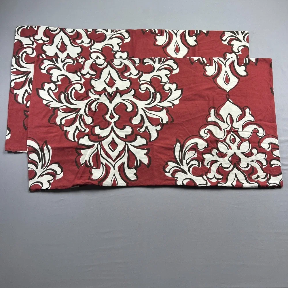 Set Of 2 Charter Club King Pillow Shams Multicolor Damask Print Bedding Decor